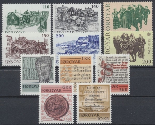 Färöer, MiNr. 59-69, Jahrgang 1981, postfrisch