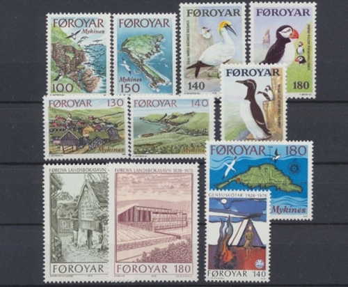 Färöer, MiNr. 31-41, Jahrgang 1978, postfrisch