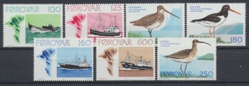 Färöer, MiNr. 24-30, Jahrgang 1977, postfrisch