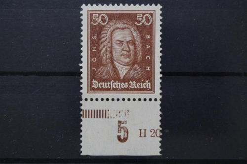 Deutsches Reich, MiNr. 396, Unterrand mit halber HAN, postfrisch