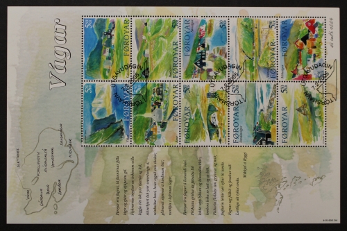 Färöer, MiNr. 513-522, Kleinbogen, ESST