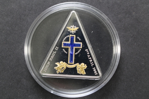 Liberia, 10 Dollar Beerdigung von Papst Joh. Paul II, 2005, Polierte Platte / Proof
