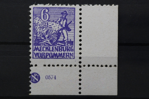 Sowjetische Zone, MiNr. 33 x, Ecke re. unten mit DZ, postfrisch