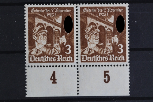 Deutsches Reich, MiNr. 598 x, waag. Paar, Unterrand, postfrisch