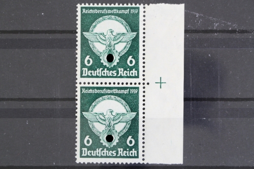Deutsches Reich, MiNr. 689, senkr. Paar, re. Rand, Passerkreuz, postfrisch