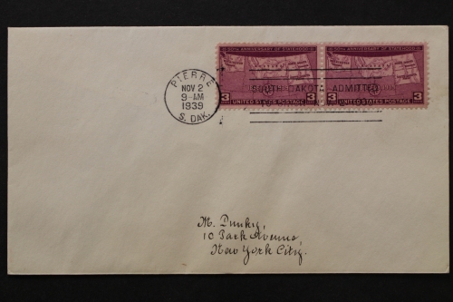 USA, MiNr. 454, waag. Paar, ESST Pierre, FDC