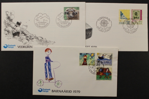 Färöer, MiNr. 42-47, Jahrgang 1979, FDC
