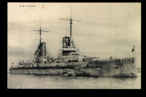S.M.S. Kaiser, Kriegsschiff, als Feldpost gelaufen