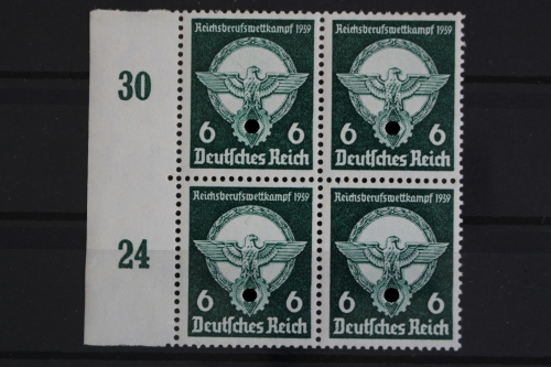Deutsches Reich, MiNr. 689, 4er Block, li. Rand m. RWZ 30,24, postfrisch