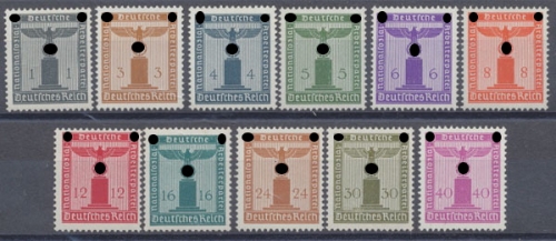Deutsches Reich Dienstmarken, MiNr. 155-165, postfrisch