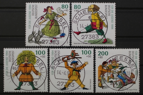 Deutschland (BRD), MiNr. 1726-1730, zentrische Stempel, EST