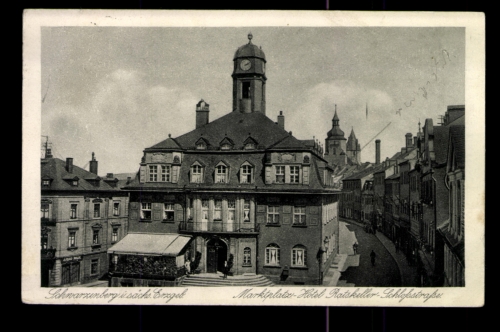 Schwarzenburg/Erzgeb., Marktplatz, Hotel Ratskeller, Schloßstraße
