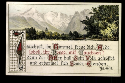 Berglandschaft, Jauchzet ihr Himmel, freue dich, Erde, lobet ihr ...