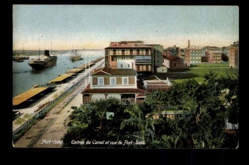 Ägypten, Port-Said, Entree du Canal et vue de Port-Said