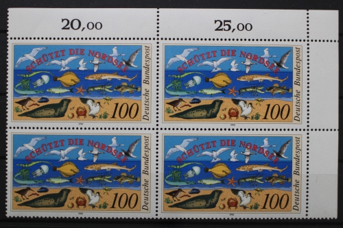 Deutschland, MiNr. 1454, Viererblock, Ecke re. oben, postfrisch
