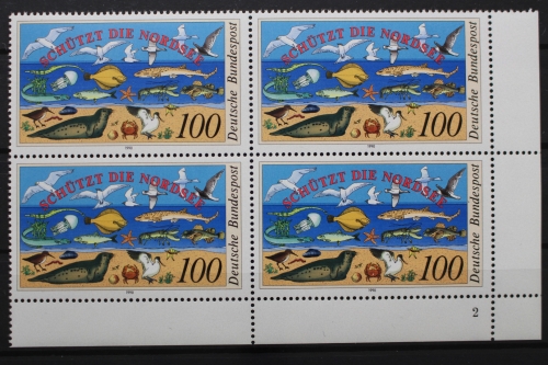 BRD, MiNr. 1454, Viererblock, Ecke re. unten, FN 2, postfrisch