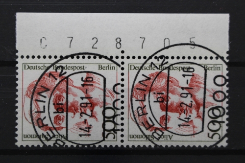 Berlin, MiNr. 830, Paar, re. Rand mit Bzn, gestempelt