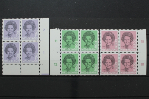 Niederlande, MiNr. 1200-1202 A, Viererblöcke, postfrisch