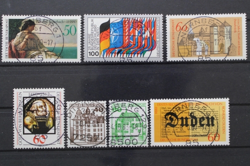 Deutschland (BRD), MiNr. 1033-1039, zentrisch Nürnberg, gestempelt