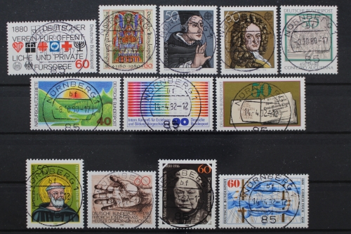 Deutschland, MiNr. 1044-1045, 1049-1058, zentrisch Nürnberg, gestempelt