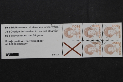 Niederlande, MiNr. H-Blatt 44, PB 43 A, gestempelt