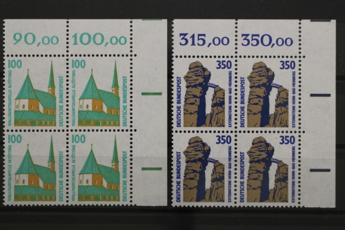 BRD, MiNr. 1406-1407, Viererblöcke, Ecken re. oben, postfrisch