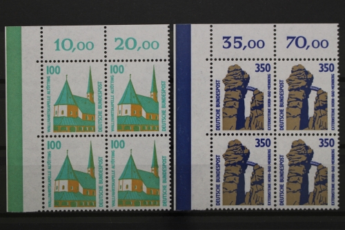 BRD, MiNr. 1406-1407, Viererblöcke, Ecken li. oben, postfrisch