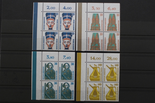 BRD, MiNr. 1398-1401 A, Viererblöcke, Ecken li. oben, postfrisch