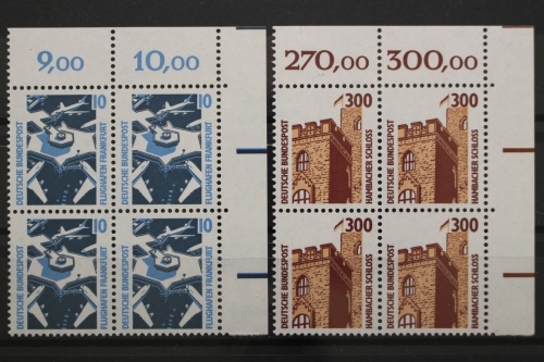 Deutschland, MiNr. 1347-1348, Viererblöcke, Ecken re. oben, postfrisch