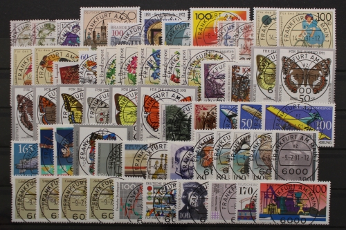 BRD, MiNr. 1488-1581, Jahrgang 1991, zentrisch VS F/M, gestempelt