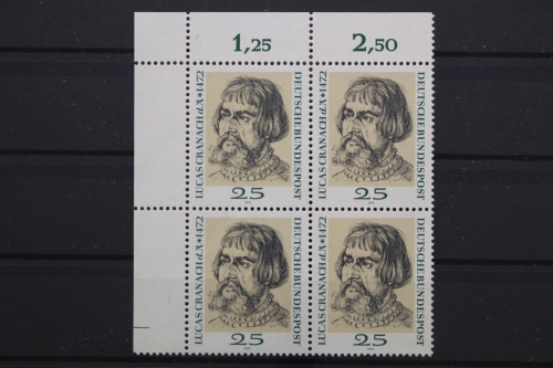 Deutschland, MiNr. 718, Viererblock, Ecke li. oben, postfrisch