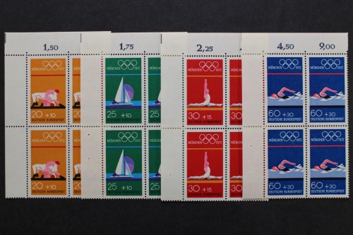 Deutschland, MiNr. 719-722, 4er Block, Ecke li. oben, postfrisch