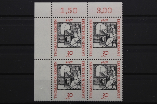 Deutschland, MiNr. 674, Viererblock, Ecke links oben, postfrisch