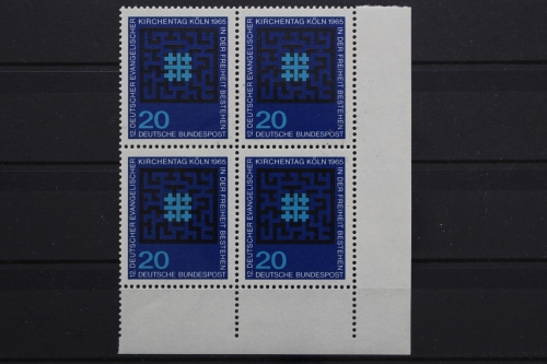 Deutschland, MiNr. 480, Viererblock, Ecke re. unten, postfrisch