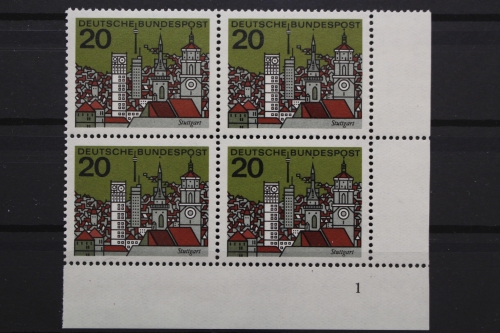 BRD, MiNr. 426, 4er Block, Ecke re. unten, FN 1, postfrisch