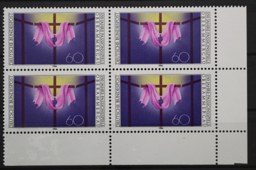 Deutschland, MiNr. 1201, Viererblock, Ecke re. unten, postfrisch