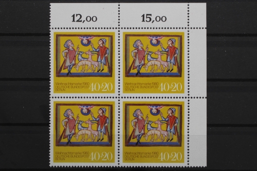 Berlin, MiNr. 633, Viererblock, Ecke rechts oben, postfrisch