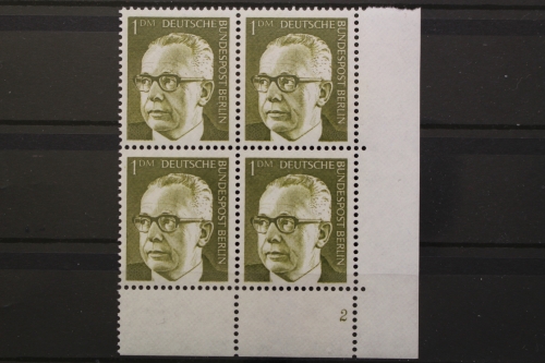 Berlin, MiNr. 369, Viererblock, Ecke re. unten, FN 2, postfrisch