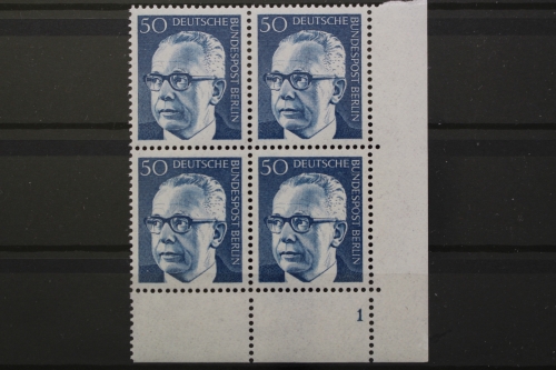 Berlin, MiNr. 365, Viererblock, Ecke re. unten, FN 1, postfrisch