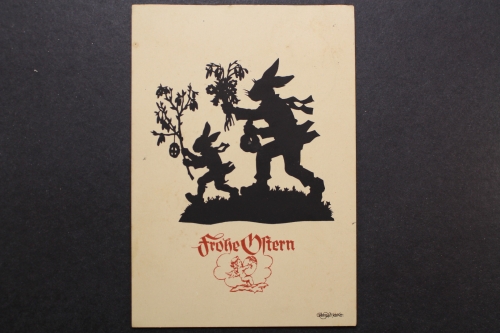 Frohe Ostern, zwei rennende Hasen