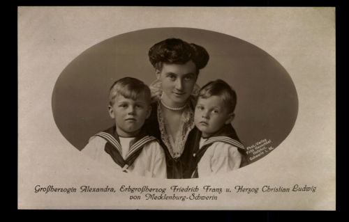 Großherzogin Alexandra, Erbgroßherzog Friedrich Franz, Herzog Christian