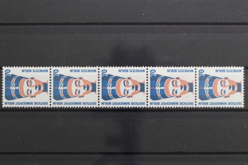 Berlin, MiNr. 814 R, Fünferstreifen, ZN 315, postfrisch