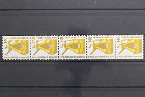 Berlin, MiNr. 832 R, Fünferstreifen, ZN 065, postfrisch