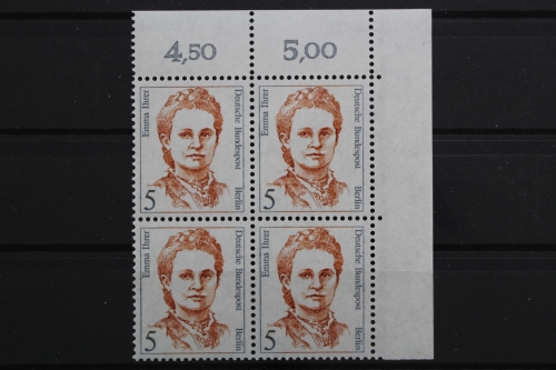 Berlin, MiNr. 833, Viererblock, Ecke rechts oben, postfrisch