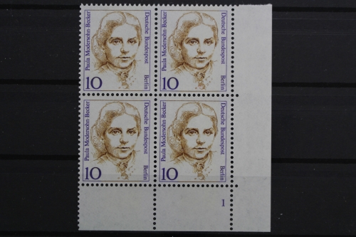 Berlin, MiNr. 806, Viererblock, Ecke re. unten, FN 1, postfrisch