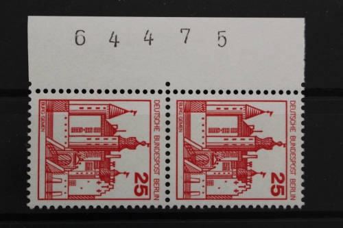 Berlin, MiNr. 587, senkrechtes Paar, Rand mit BZN, postfrisch