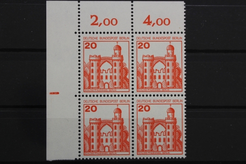 Berlin, MiNr. 533 A, 4er Block, Ecke li. o. Plattenzeichen, postfrisch