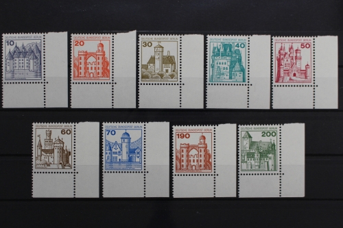 Berlin, MiNr. 532-540 A, Ecke rechts unten, postfrisch