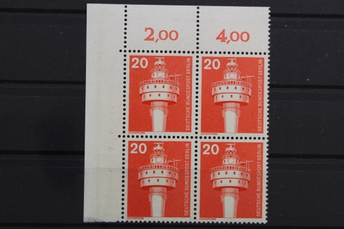 Berlin, MiNr. 496, Viererblock, Ecke links oben, postfrisch