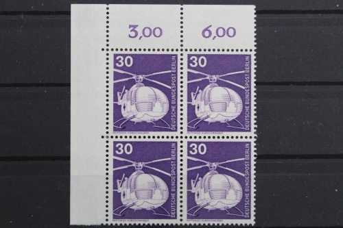 Berlin, MiNr. 497, Viererblock, Ecke links oben, postfrisch